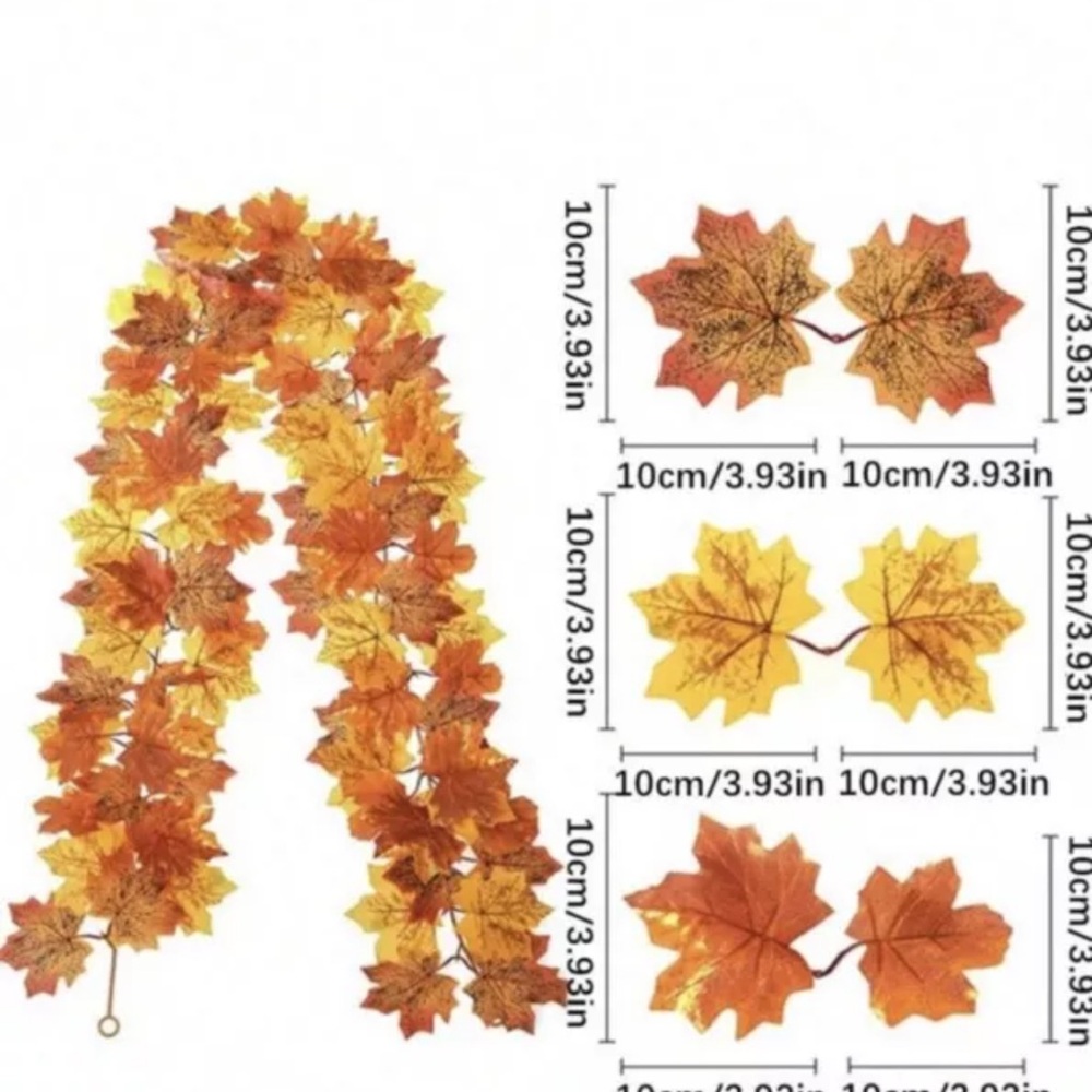 67in Fall Garland Decorations Maple Leaf Hanging Plant Thanksgiving Christmas